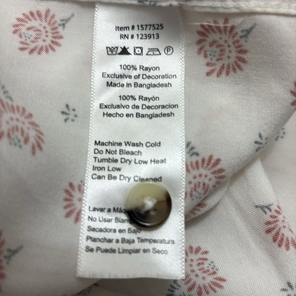 JACH’s Girlfriend Whimsical Floral Print Tencel Button Front Blouse - Picture 6 of 6